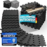 MONZANAŽ Tapis de Protection de Sol Noir 31x31 cm Mousse EVA 18 pičces Dalles de Protect...