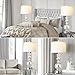 Hamucd 3-Way Dimmable Touch Control Clear Grey Glass Table Lamps Set of 2 with USB A+C for Modern Comtemporary Bedroom Nightstand Living Room Decor(Bulbs Included) (Mercury Silver)
