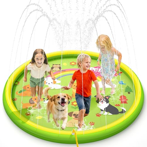 Peradix Splash Pad Sprinkler Wasser-Spielmatte Anti-Rutsch Splash Play Matte Sommer Outdoor Garten Kinder Spielzeug Sprinklerpool für Baby Party Outdoor