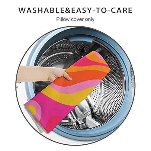 Akame Retro 70S Pink And Orange Swirls Throw Pillow Covers Cozy Square Throw Pillow Case Home Decorative For Bed Couch Sofa Living Room Cushion Cover 18Inchx18Inch,Geometric, One Size #TOP1