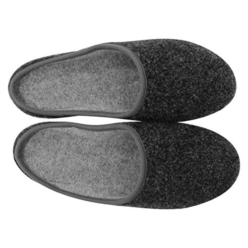 OLShop AG Herren Anthrazit Filz Pantoffeln mit Filzsohle Gr. 43