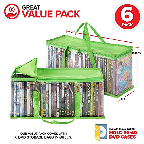 image for Stock Your Home DVD Storage Bags (Set of 6) Media Organizer Bag for DV