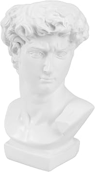 HEMOTON Classic Statues Planter Face Vase Desktop Jewelry Trinket Holder Indoor Outdoor Succulent Planter David Bust Sculpture