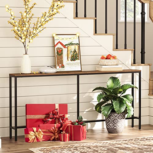 Alloswell Console Table, 70.9" Narrow Long Sofa Table, Entryway Table, Industrial Sofa Table, Side Table, For Hallway, Living Room, Sturdy And Stable, Easy To Assemble, Rustic Brown Cthr18001 #TOP1