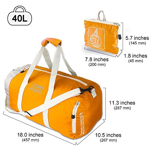 Travel Inspira Foldable Duffel Travel Duffle Bag Collapsible Packable Lightweight Sport Gym BagEmergency Use