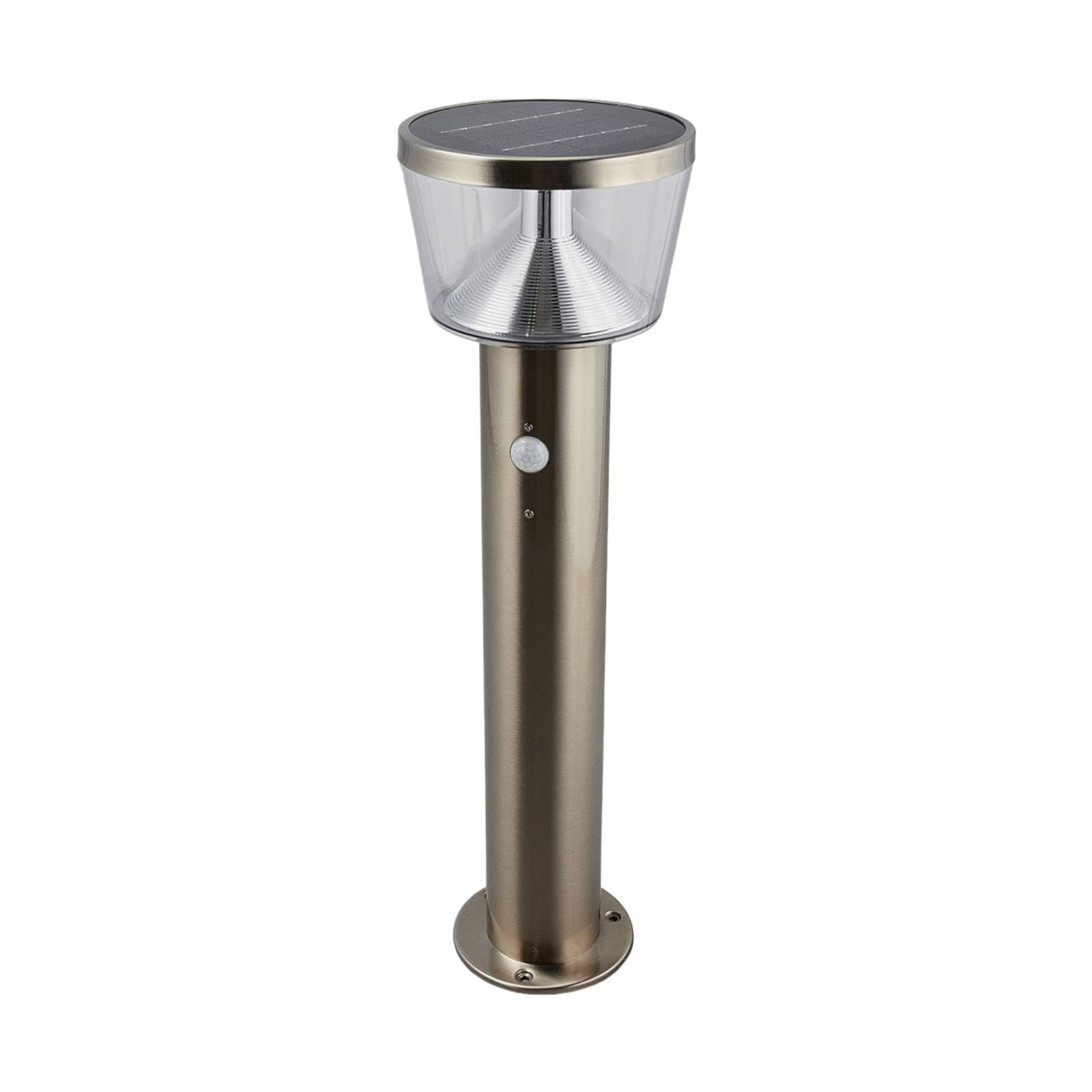 Lindby LED Solarleuchten Antje mit Bewegungsmelder (spritzwassergeschützt (Modern) in Alu aus Edelstahl (1 flammig,) - Solarlampe Solarleuchte Garten