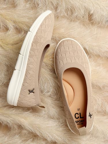 Image of Carlton London Women's Textured Knit Comfort Ballet Flats
