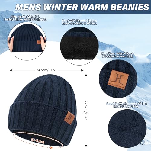 Bufanda y guantes para pantalla táctil con gorro de invierno para hombre 2