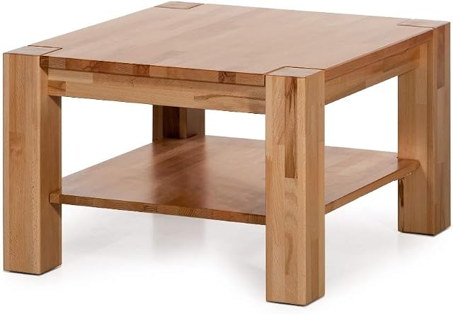 Amazon Brand Street Coffee Table Street, 70 x 70 x 45 cm, Natural Oiled Core Beech