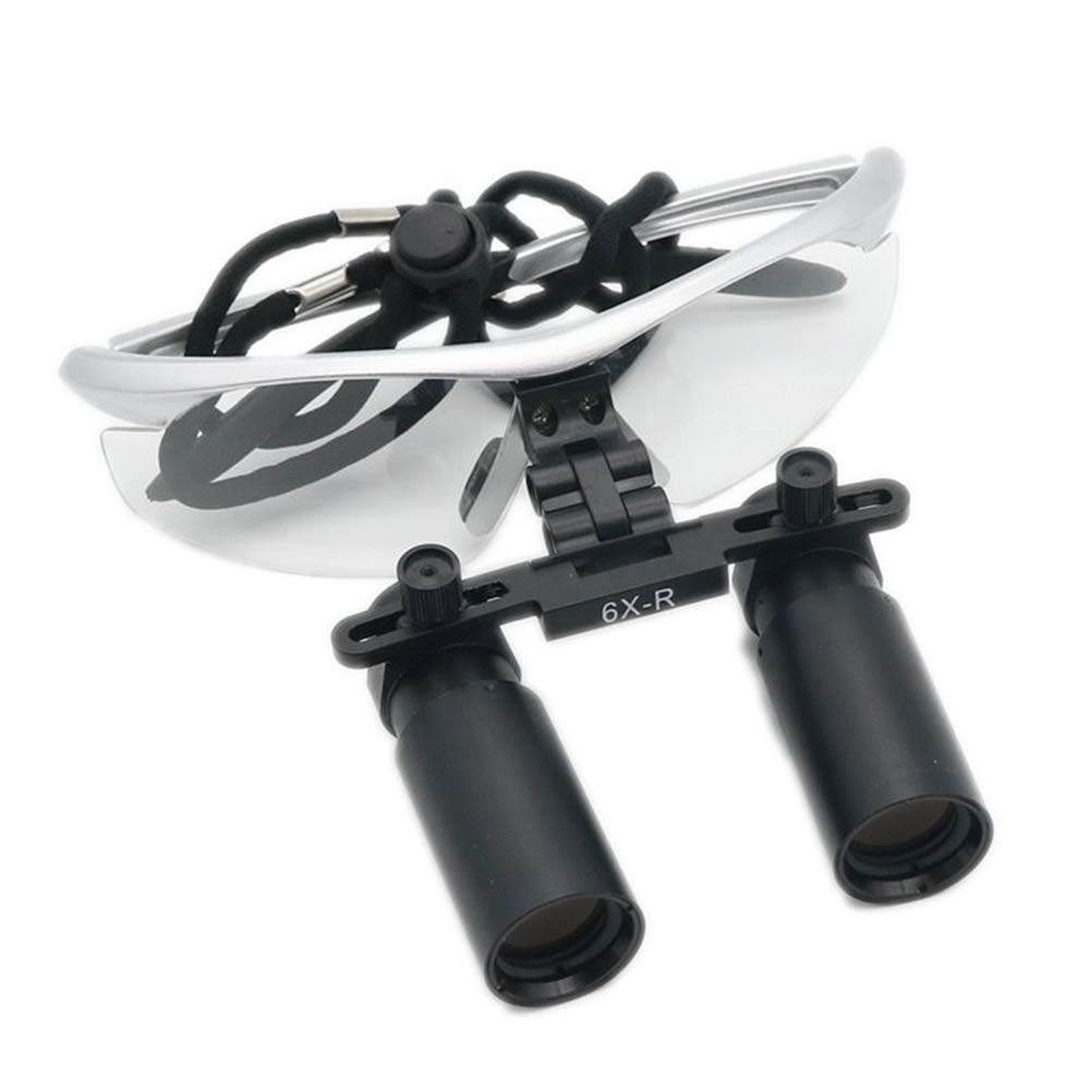 Lupas Binoculares 6X, Lupas Ópticas con Montura De Cristal, Lentes De Aumento De Alta Potencia, Distancia De Trabajo De 420 Mm.,