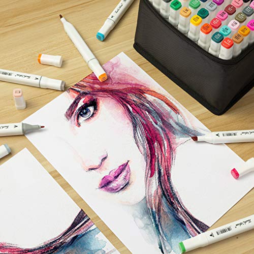 Imissiu 60 Colors Artist Necessary Graphic Marker Pen Animation Design For Drawing Coloring Highlighting And Underlining (Anime 60 Colors White) #TOP4