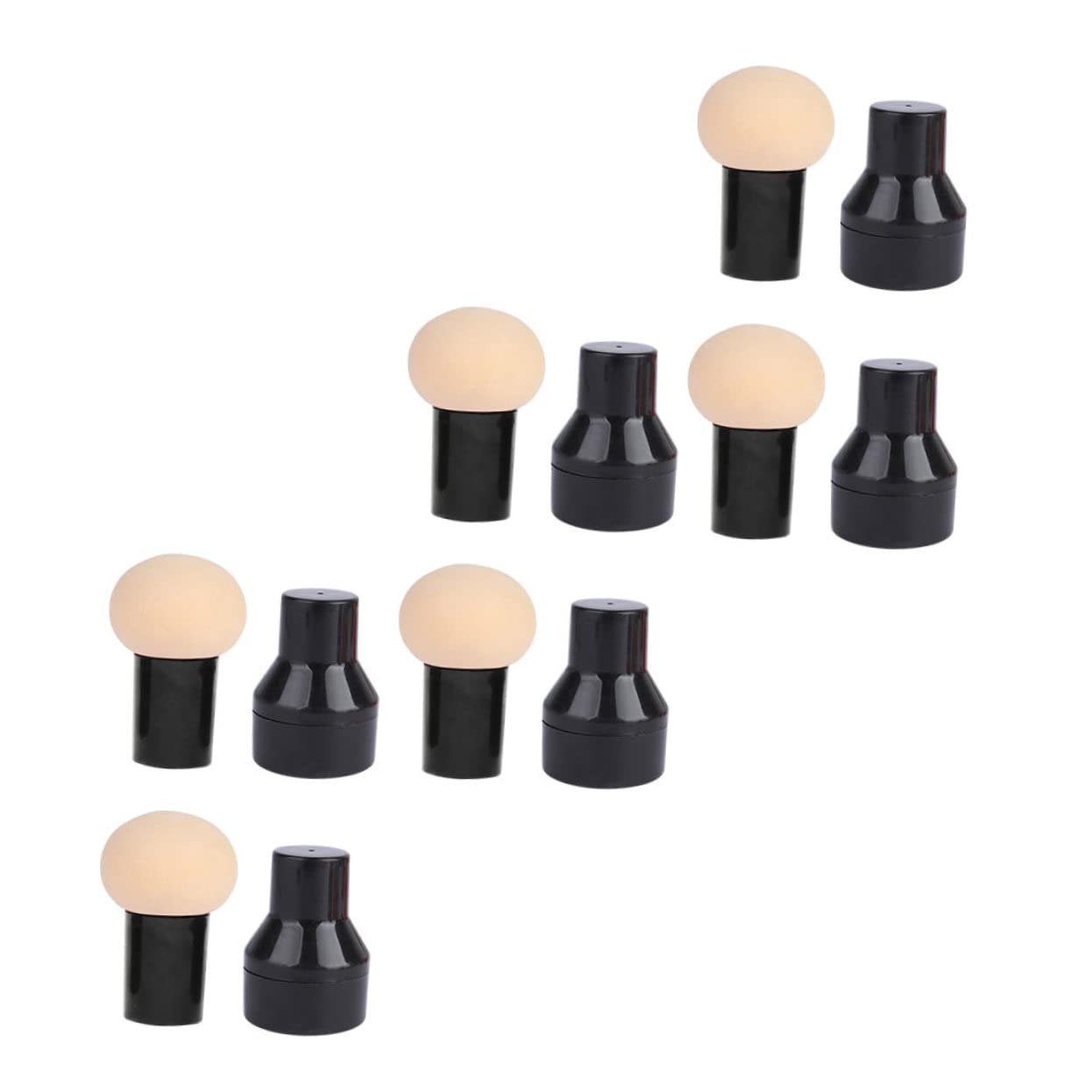 60pcs Mushroom Makeup Puff Versatile Dry Wet Application Beauty Sponge for Loose Powder Compact Handle for Home Salon Use