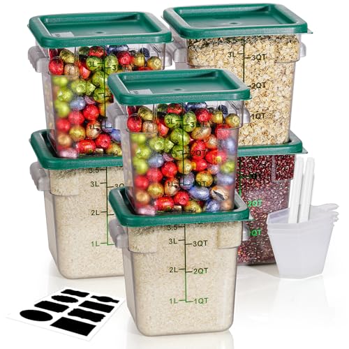 Image of 8QT 6PCS NSF Commercial Clear Food Storage Containers with Lids(GREEN)
