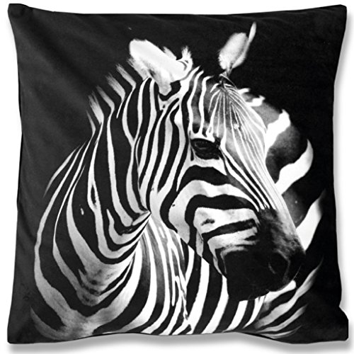 Housse de coussin avec motif photo 40 x 40 cm, Polyester, zébré, ohne Füllung