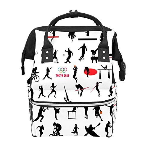Bolsa de pañales Mochila Juegos Olímpicos de Verano 2020 Deporte Multifunción Viaje Mochila Bebé Cambiar Bolsas Gran Capacidad Impermeable Elegante