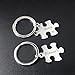 Meiligo Retro 2 Pcs Couples I Love You Always Forever Letter Puzzle Dog Tag Necklace Key Chain