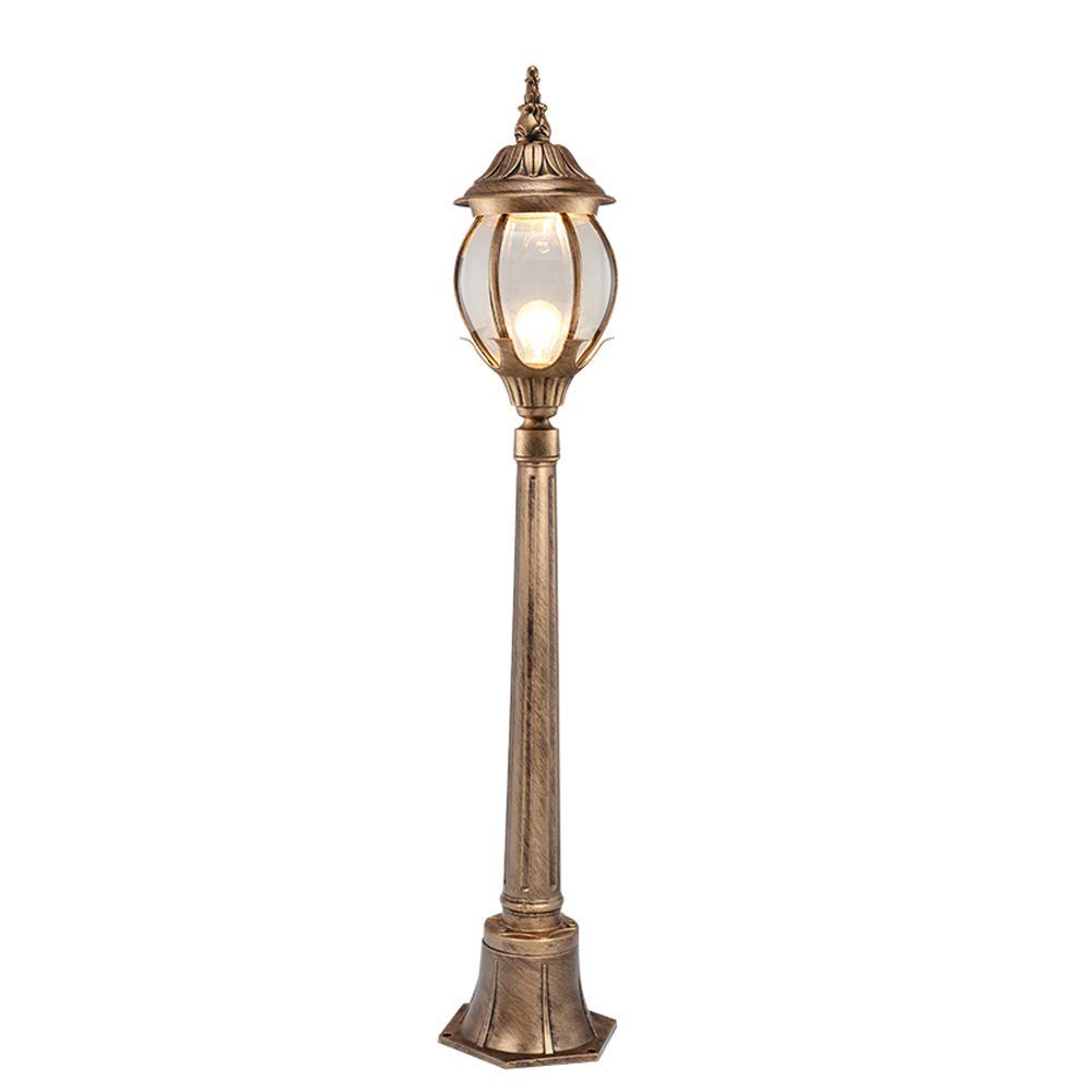 Amerykański retro vintage antyczny wodoodporny szklany ogród trawnikowy europejski słup słupowy lampa aluminiowa willa wspólnota dziedziniec wysoki słup krajobraz trawnik,Bronze-175cm