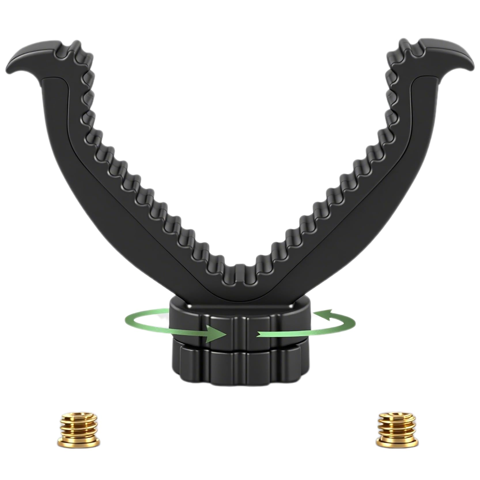 360° Swivel V Yoke Gun Rifle Shotgun Shooting Rest for Shooting Stick Tripod, Gun Holder Top Mount Attachment with 2 Pcs 3/8" to 1/4" Screws for Crossbow Hunting Tripod Bipod Monopod