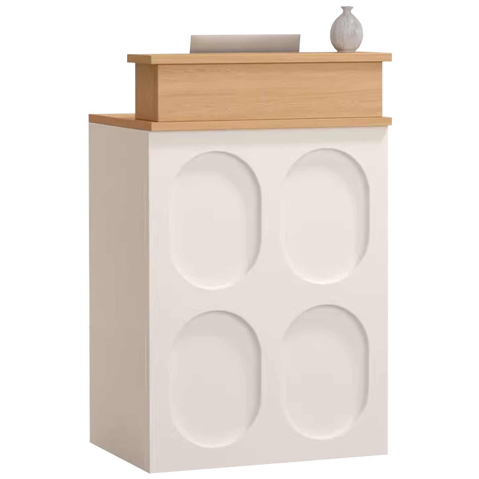 Salon piękności recepcja żółta Cassa z półkami stylowa 100 cm recepcja meble do sklepu odzieżowego nowoczesny design recepcji