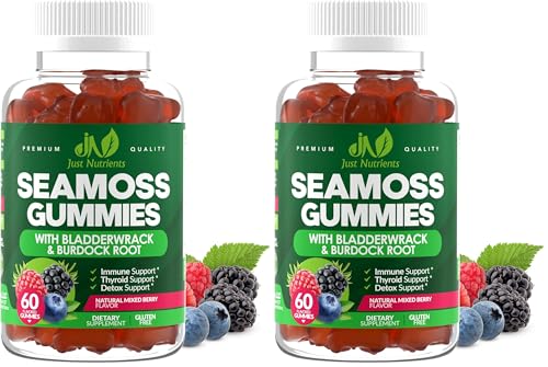 Sea Moss 3000mg Gummies with Bladderwrack & Burdock (120 ct, Pack of 2)