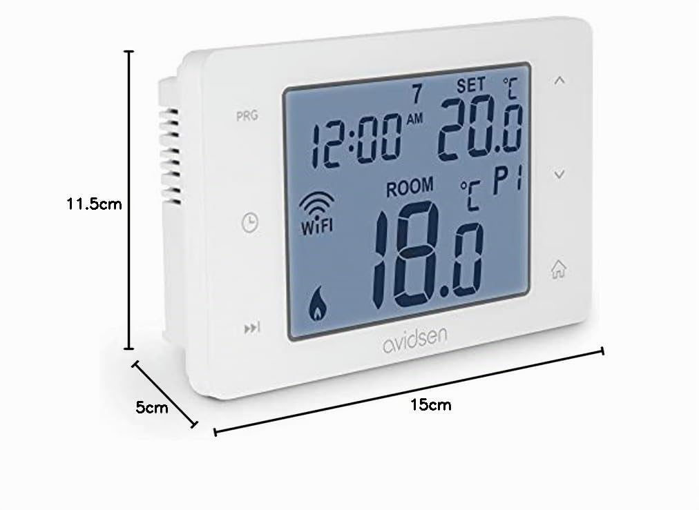 Avidsen Home Flow 127062 Termostato Wi-Fi Intelligente Programmabile, Comando Manuale E App Avidsenhome, Da Incasso A Muro, Compatibile Alexa E Google Home, Bianco