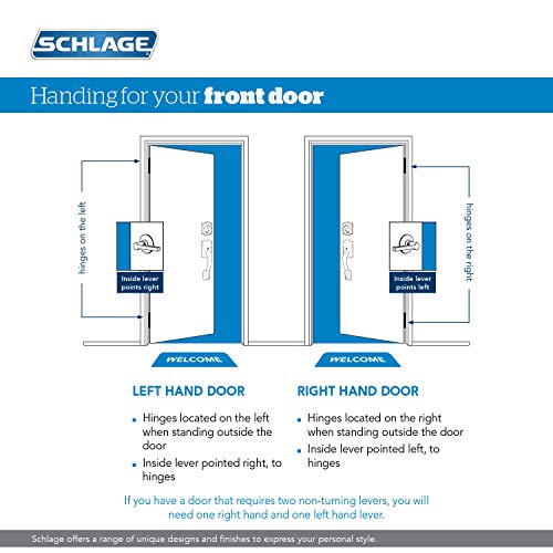 Image of Schlage FE285 605 Acc CAM LH Lower Half Handleset, Camelot Interior Trim, Bright Brass