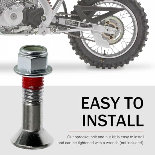 Image of 6 PCS Sprocket Bolt and Nut Kit, Motorcycle Chain Bolt, Compatible with Dirt Bike Yamaha Cruisym 125, Kymco Xciting 250 (Silver)