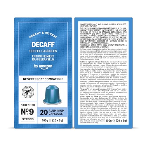 by Amazon Sortimentspackung, Aluminium-Kaffeekapseln, kompatibel mit Nespresso, mittelgeröstet, 100 Stück (5 Packungen mit je 20 Stück) – Rainforest Alliance zertifiziert 2