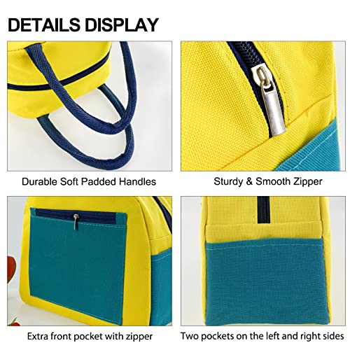 Mziart Lunch Bag For Women Men Stylish Colorful Lunch Tote Bag Leakproof Insulated Lunch Box Meal Prep Reusable Lunch Bag Bento Lunch Cooler Bag For Office Work Travel Picnic (Yellow) #TOP3