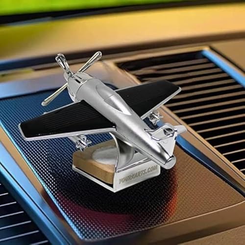 YOURKARTS Solar Powered Car Perfume Air Freshener with Rotating Airplane Propeller | Dashboard Long-Lasting Aromatherapy Diffuser | Long Lasting Fragr