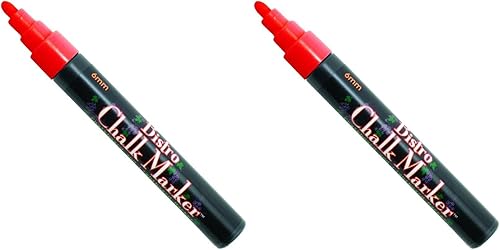 UCHIDA 480-C-2 Marvy - Marcador de tiza regular de punta ancha para bistro, color rojo, 1 unidad (paquete de 2)