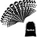 50 Pieces Ear Stretching Kit 14G-00G by Jiquan - Acrylic Tapers and Plugs + Silicone Tunnels - Ear Gauges Expander Set Body Jewelry (Black)