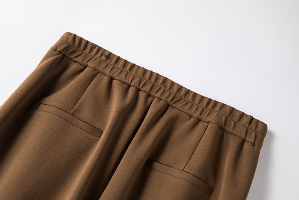 BROLEO Pantalones Harem Mujer Cintura Alta Pantalones con Cintura Elástica en la Espalda café Pantalones Largos Informales Palazzo con Bolsillos Pantalones Deportivos de Yoga Pantalones