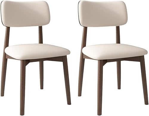 Miniatura 41 de YVYKFZD Solid Wood Dining Chairs, Kitchen Chairs Set with Curved Backrest, Leather Upholstered Dining Room Chair, Armless Living Room Chair, for