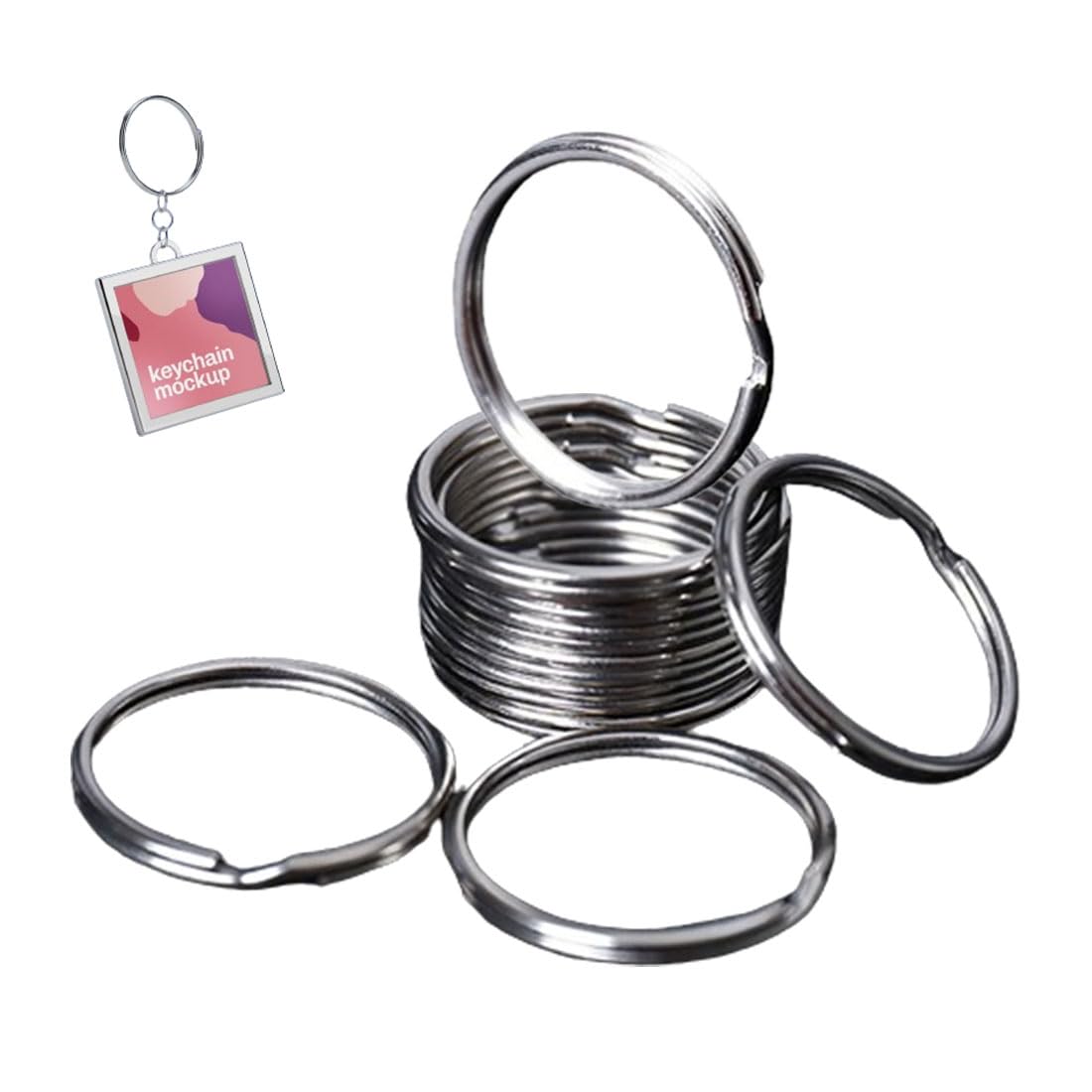 30pcs Round Key Rings,25MM Metal Key Chain Ring,Keyring Loop Round Key Chain,Silver Split Rings Keychains,Key Ring Connector,Key Ring Hoop Dog Tag for Car Keys Crafting and DIY Arts