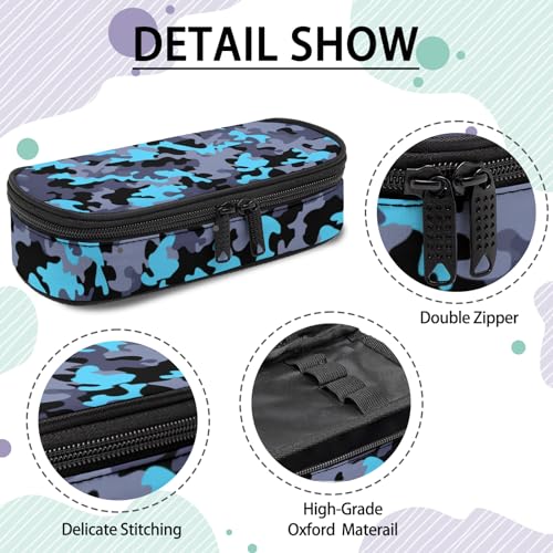 Image of Camo Pencil Case for Boys, Large Capacity Pencil Pouch for Kids, Back to School Pencils Box Pen Bag with Zipper, Camouflage Pen Case Stationery Organizer for Middle Elementary School