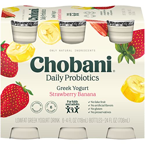 Chobani® Daily Probiotic Greek Yogurt Drink, Strawberry Banana, 4 Fl Oz (Pack Of 6) #TOP28