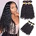 Brazilian Virgin Deep Wave Hair 3 Bundles 9A 100% Unprocessed Virgin Brazilian Remy Human Hair Loose Deep Wave Hair Bundles Human Hair Extensions Natural Black for Black Women (18 20 22ï¼‰