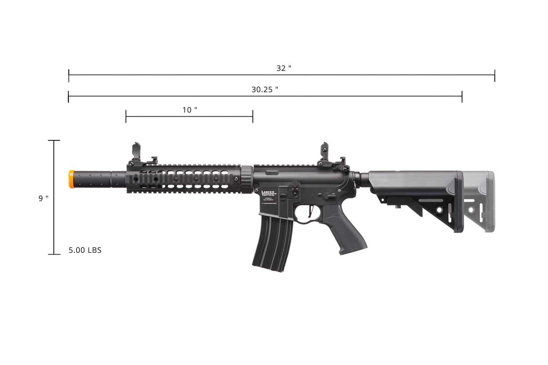 Amazon.com : Lancer Tactical Gen 2 M4 SD Long Rail 9