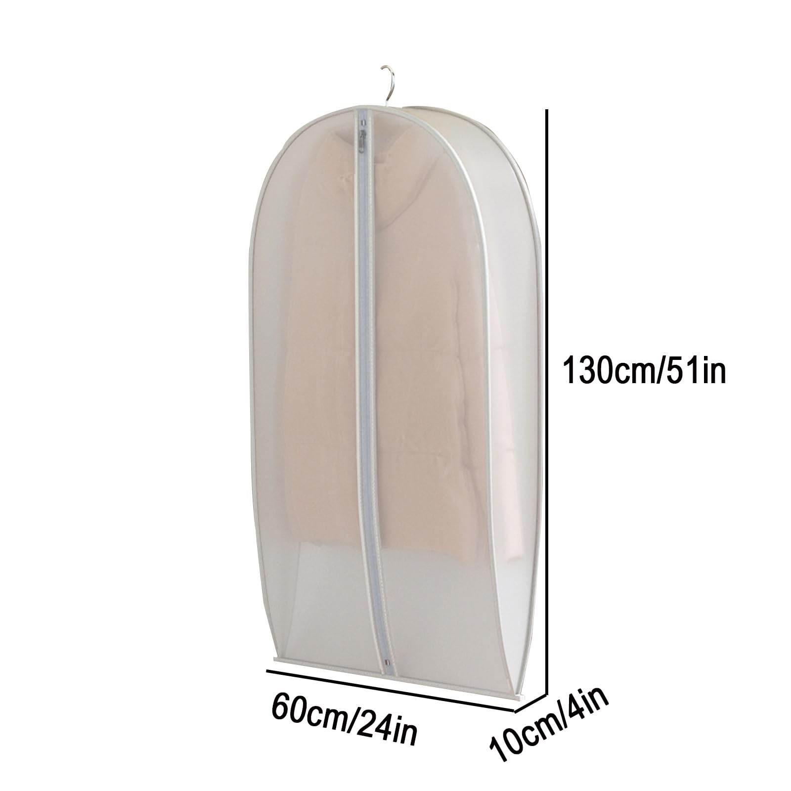 Fundas Ropa Armario Translúcidas para Colgar Ropa, Fundas Ropa para Guardar Abrigos, Vestidos, Chaquetas y Camisas en El Armario (5 Unidades)(130 * 60 * 10cm/51 * 24 * 4in)