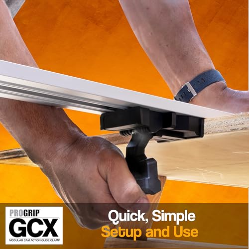 Image of ProGrip GCX 100 inch Straight Edge Clamp for Circular Saw - Precision Saw Guide for Accurate Crosscuts & Rip Cuts - Extendable Aluminum Guide Rail for Woodworking & DIY Projects