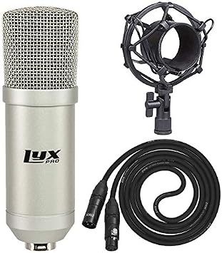 LyxPro Condenser Microphone for Studio, Vocals, Instruments, Podcasting and Professional Recordings with Shockmount and XLR Cable