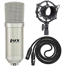 LyxPro Condenser Microphone for Studio, Vocals, Instruments, Podcasting and Professional Recordings with Shockmount and XLR Cable