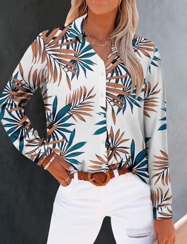 Image of Magritta Long Sleeve Shirts for Women Fashion Button Down Blouse Tops