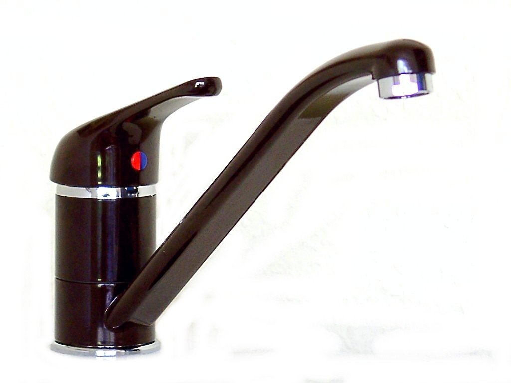 Küchenarmatur, Spültisch, Spüle, Armatur, Wasserhahn, mocca, Niederdruck