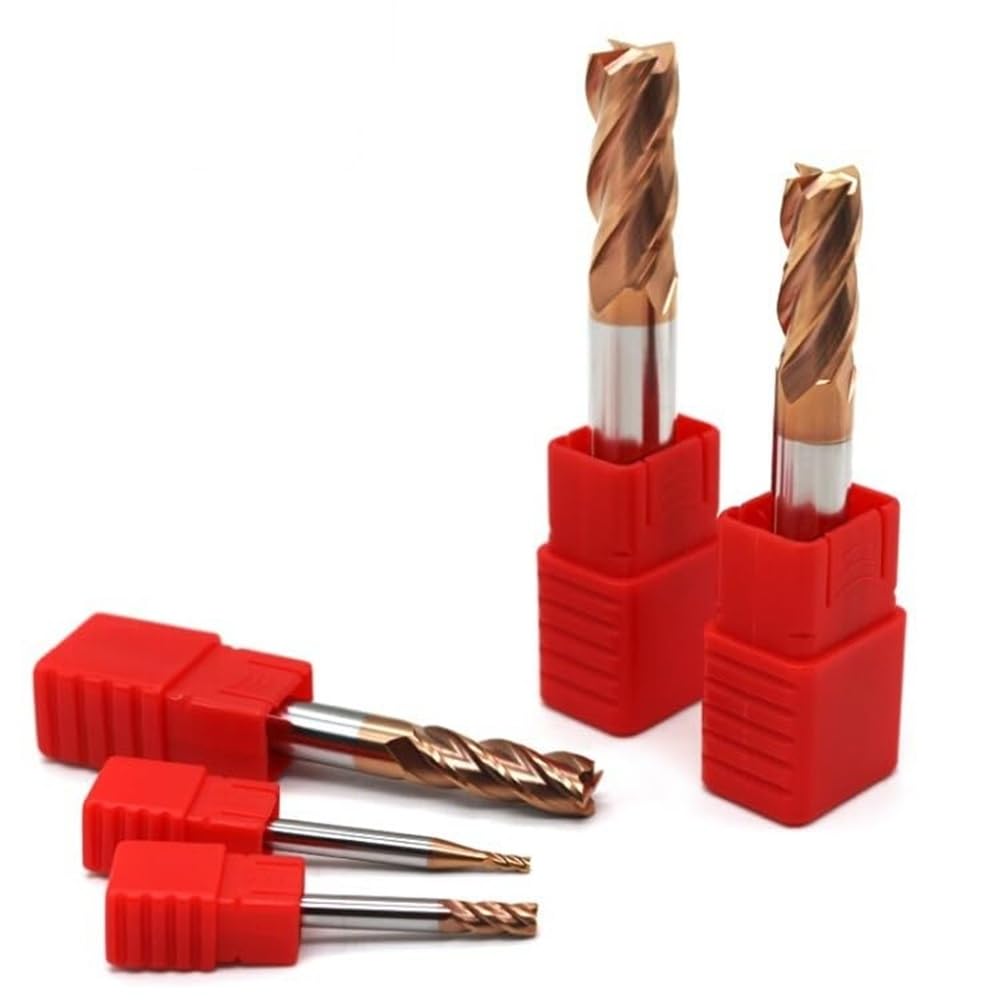 Fresa de acero de tungsteno con revestimiento de aleación de 1 pieza - CNC HRC55 Kit de fresa de metal for desbaste de esquinas for fresadora Endmil, 6R1.0x20Cx50L(10R0.5x40Cx100L)