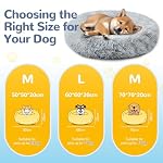 Hundebett Flauschig, Hundekissen Rund Haustierbett Donut Katzenbett Waschbar mit rutschfestem Boden für große, mittelgroße & kleine Hunde, 70 cm, Hellgrau – Bild 2