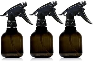 8 Oz Black Spray Bottles: Set of 3 - Leak-Proof & Multipurpose