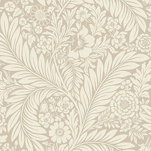 Florence Natural Floral Leaf Wallpaper Cream Contemporary Flower Smooth