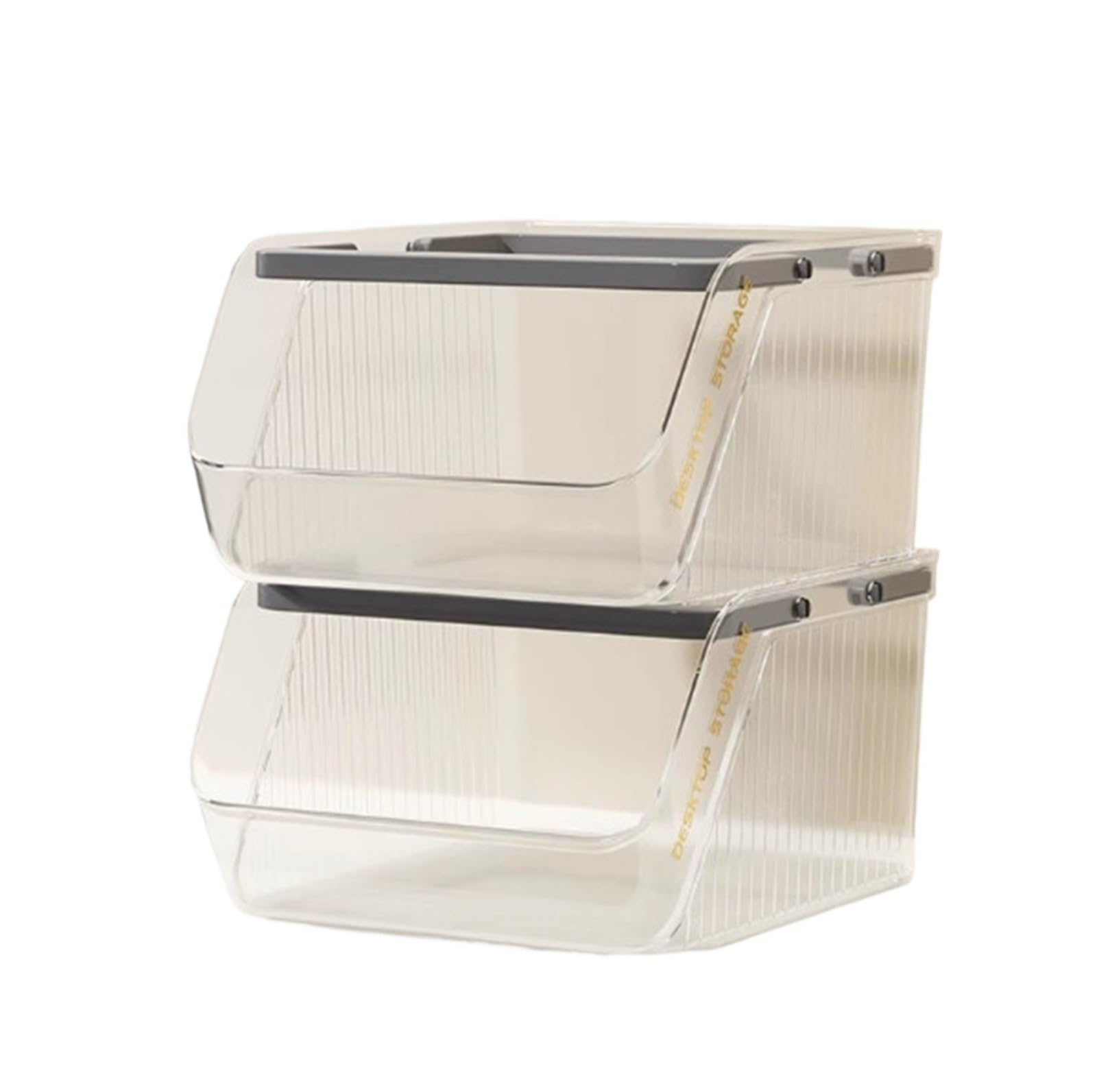 Haargummi Organizer Schreibtisch-Organizer mit großer Kapazität, stapelbare Aufbewahrung for Snacks, Kaffee, Teebeutel, Schreibtisch(Light Silver)